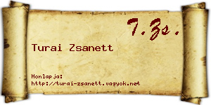 Turai Zsanett névjegykártya